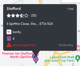 The Stafford Ionity charging location